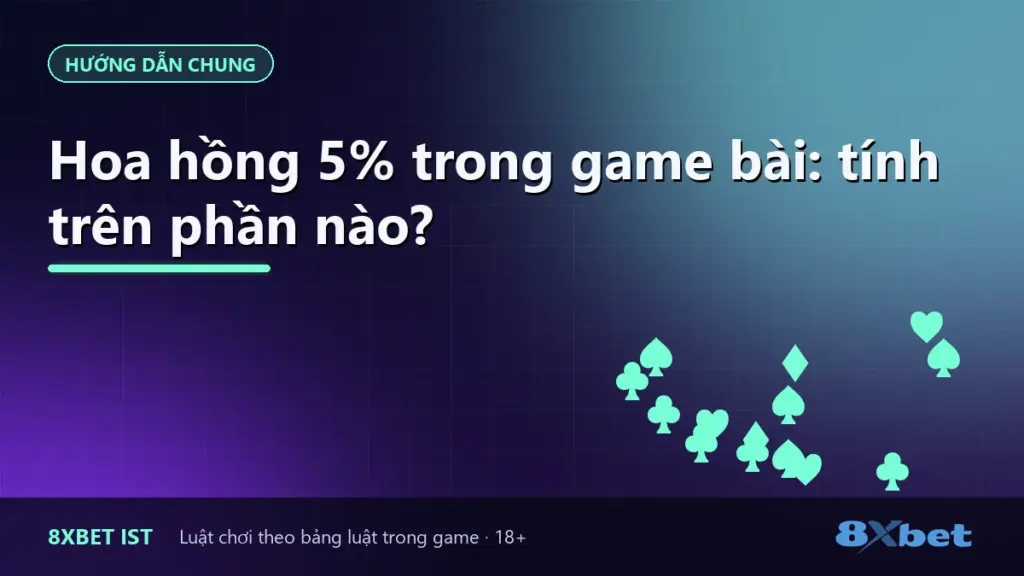 Ảnh bìa bài giải thích hoa hồng game bài 5% tính trên phần thắng tại 8Xbet