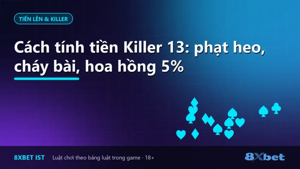Ảnh bìa bài viết hướng dẫn cách tính tiền Killer 13 trên 8Xbet