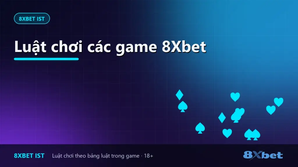 Luật chơi các game 8Xbet Ảnh bìa trang Luật chơi các game 8Xbet, bảng tổng hợp luật theo chuyên mục trên 8Xbet IST