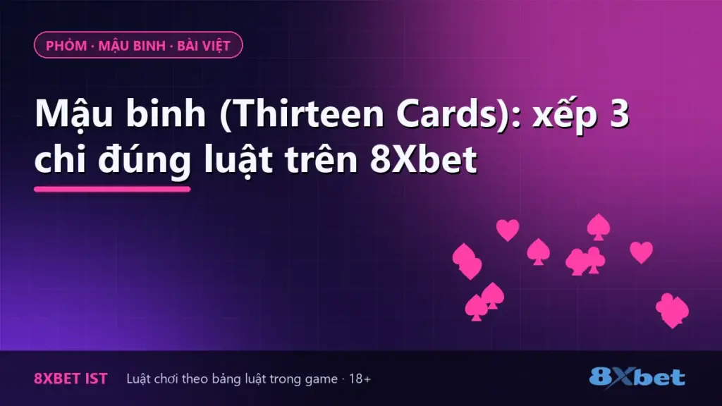 Ảnh bìa bài hướng dẫn xếp 3 chi Mậu binh trên 8Xbet