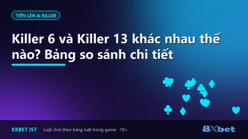 Ảnh bìa bài so sánh luật Killer 6 và Killer 13 trên 8Xbet